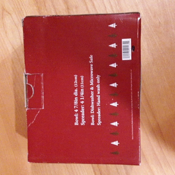 hand-painted bowl & spreader set, see pics for measurements - Picture 4 of 4